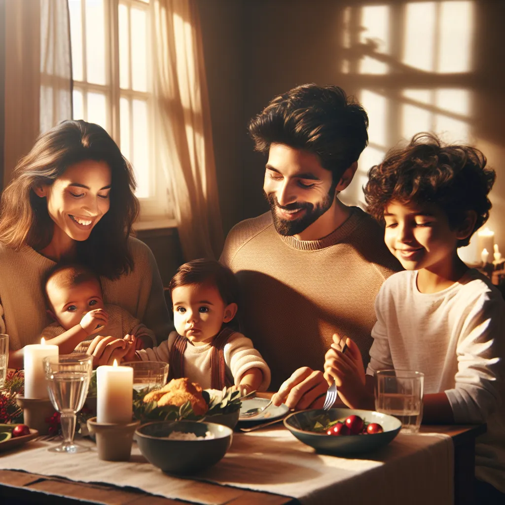 A multilingual family at the dinner table — language lives in everyday moments